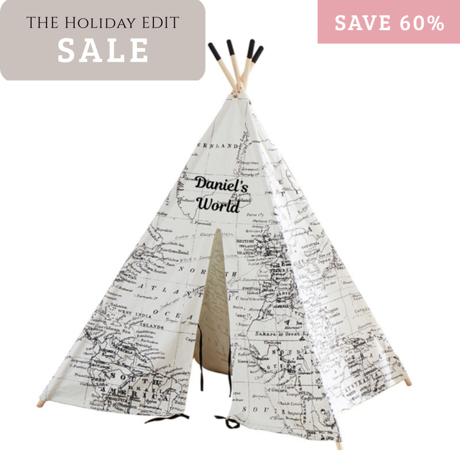 Under the Stars Teepee - World Map  (Discount applied at checkout)